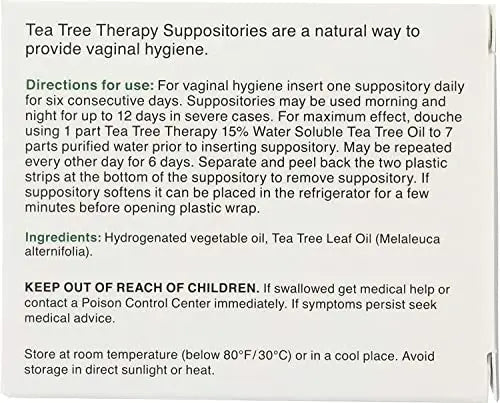 Tea Tree Suppository - 6 suppositories Tea Tree Therapy Au supplements