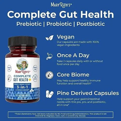 MaryRuth's 3-in-1 Probiotics for Complete Gut Health | Gut Health Supplement for Women MaryRuth Organics Au supplements