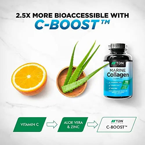Marine Collagen Capsules 1400mg with Hyaluronic Acid, High Strength Collagen Supplement TDN Au supplements