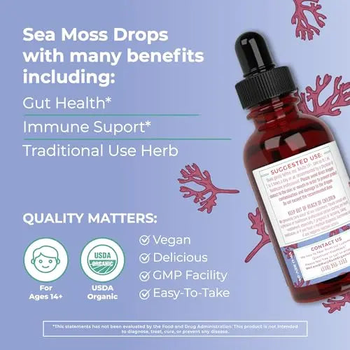 MaryRuth's Irish Sea Moss Liquid Drops | Sugar Free | SeaMoss for Gut Health and Immune MaryRuth Organics Au supplements