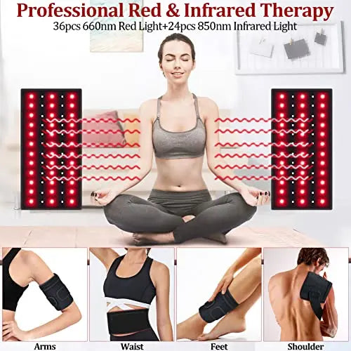 NEXTWOOD 660nm and 850nm Infrared Red Light Arm Therapy Wrap Belt with Timer & Brightness Setting Red NEXTWOOD Au supplements