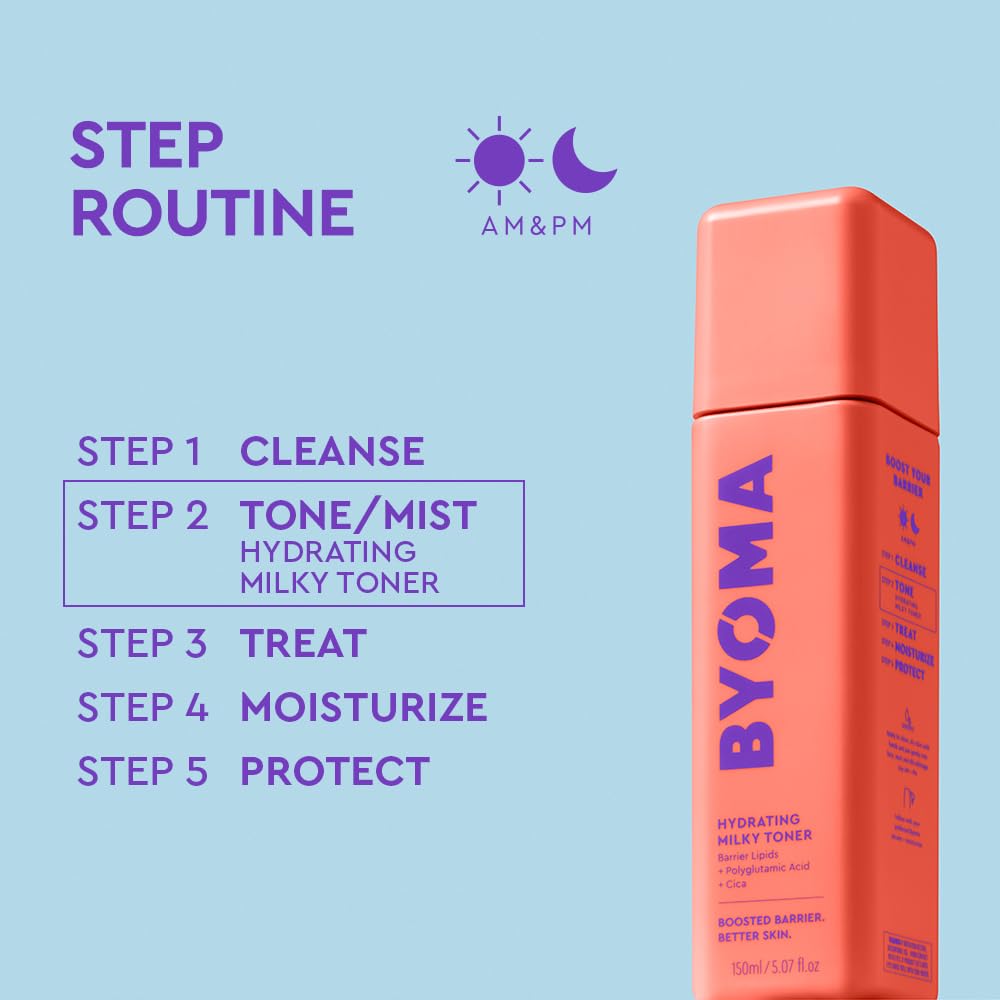 BYOMA Hydrating Milky Toner - Dewy, Ultra Hydrating Toner for Face - Soothes Skin, Locks in Moisture