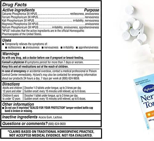 Hyland's Naturals Nerve Tonic Stress Relief Tablets, Natural Relief of Restlessness, Nervousness Hyland's Au supplements