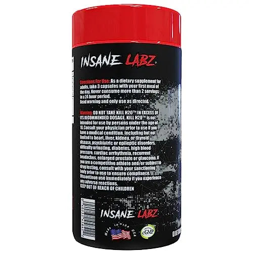 Insane Labz Kill H20, AMPiberry Infused Diuretic, Reduce Water Retention and Bloating Relief Insane Labz Au supplements