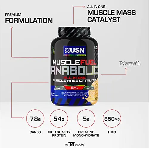USN Muscle Fuel Anabolic Banana All-in-one Protein Powder Shake (2kg): Workout-Boosting USN Au supplements