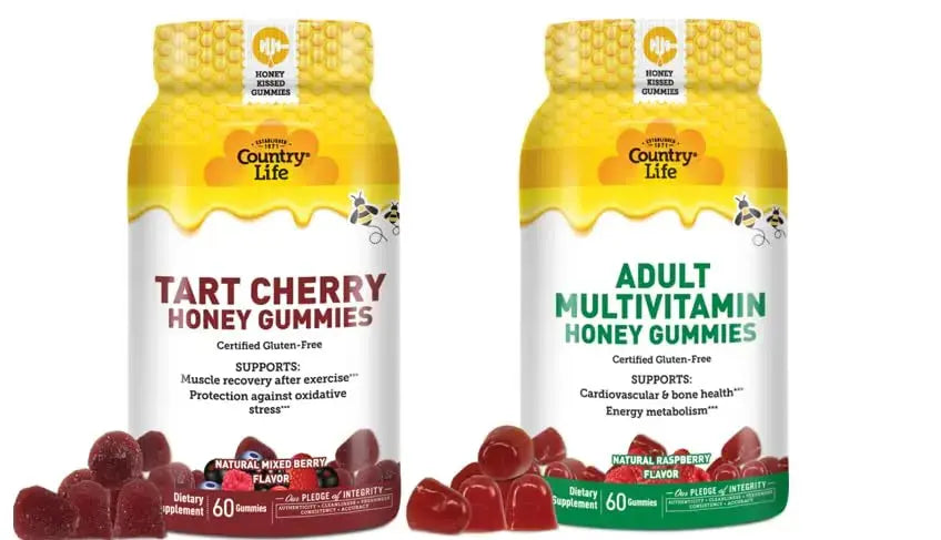 Country Life® Tart Cherry & Adult Multivitamin Honey Gummies - Bundle - Non-GMO - Certified Gluten Free Country Life Au supplements