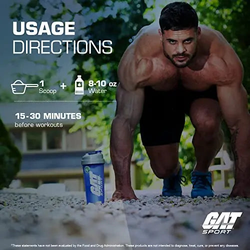 GAT SPORT PMP (Peak Muscle Performance), Pre-Workout, 30 Servings (Blue Raspberry GAT SPORT Au supplements