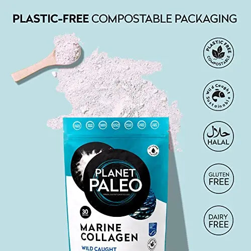 Pure Marine Collagen Powder (60 Servings, 450g) | for Healthy Skin, Hair and Nails, and Gut Health Planet Paleo Au supplements