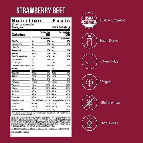 Possible Beet Pre-Workout - Strawberry Beet Flavor - Individually Wrapped Servings Possible Au supplements