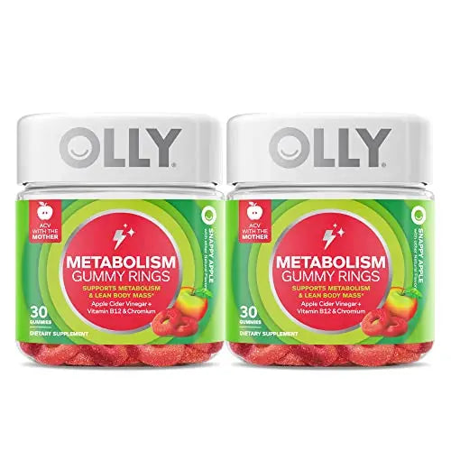 OLLY Metabolism Gummy Rings, Apple Cider Vinegar, Vitamin B12, Chromium, Energy and Digestive Health OLLY Au supplements