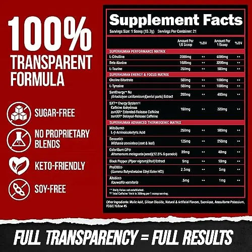 ALPHA LION Superhuman Burn 2-in-1 Metabolism Booster Pre Workout ALPHA LION Au supplements