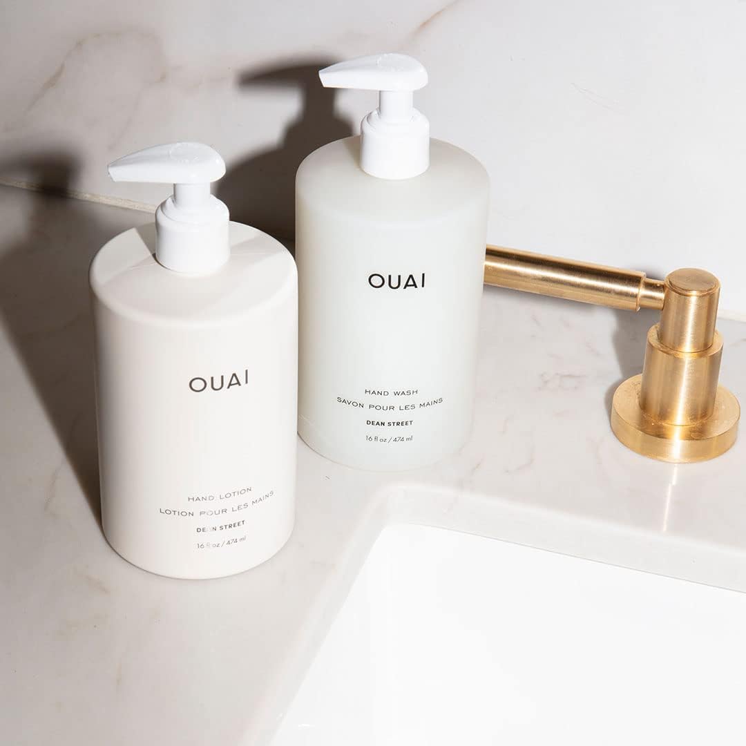 OUAI Hand Wash and Hand Lotion Set, Dean Street Scent - Moisturizes and Exfoliates with Daily Use - Made with Jojoba Esters, Avocado & Rosehip Oils (16 Fl Oz Each) OUAI Au supplements