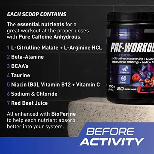 PrimeGENIX Pre-Workout+ Berry Blast Flavor | Max Performance | Boost Energy PrimeGENIX Au supplements