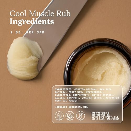 Ultra Life Sport – Premium Cooling Muscle Rub – Vegan Topical Balm with Peppermint & Bergamot – Organic, Non-GMO, Water-Based Formula – Clean Botanical Ingredients Ultra Life Sport Au supplements