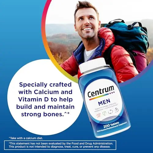 Centrum Multivitamin for Men, Multivitamin/Multimineral Supplement with Vitamin D3, B Vitamins and Antioxidants Centrum Au supplements