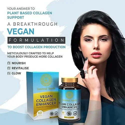 Vegan Collagen Supplement for Women & Men - 60 Advanced Collagen Booster Tablets Internal Youth Au supplements