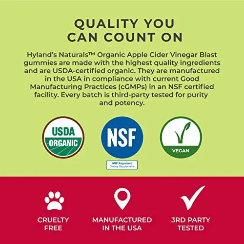 Hyland's Naturals Organic Apple Cider Vinegar Blast Gummies, Digestive Health Suppor Hyland's Au supplements
