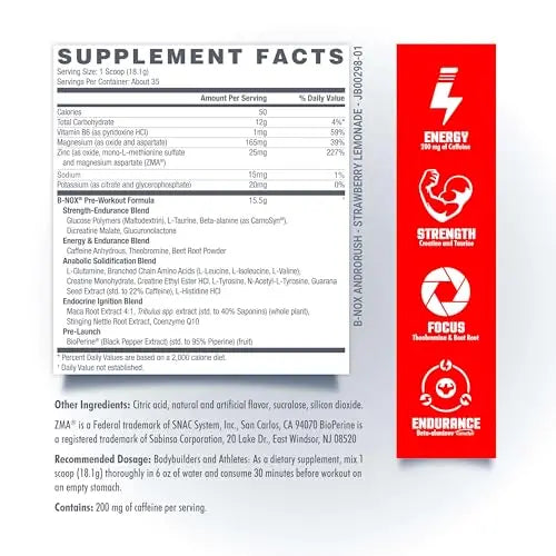 Betancourt Nutrition B-Nox Androrush Pre Workout with Creatine Blend | BCAAs & Beta Betancourt Nutrition Au supplements