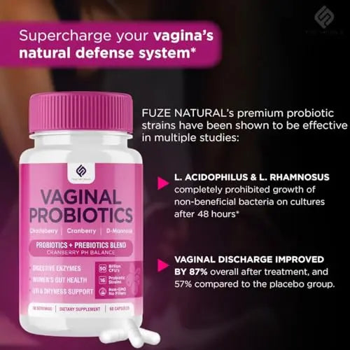 Vaginal Probiotics for Women Digestive Enzymes Gut Health PH Balance Pills, Women's Fuze Naturals Au supplements