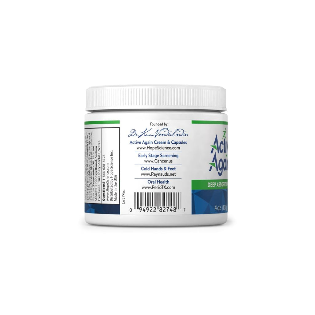 ACTIVE AGAIN Joint & Muscle Cream, 4oz | Clinically Proven for Joint Health and Mobility, Muscle, Back, Knee, Shoulder | Long Term Results| Doctor Approved | Made in USA ACTIVE AGAIN Au supplements