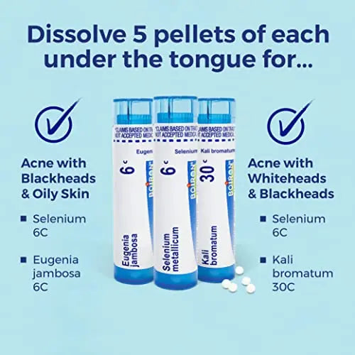 Boiron Acne Relief Kit for Blackheads, Oily Skins, Whiteheads on The Face and Body - 3 Count (240 Pellets) Boiron Au supplements