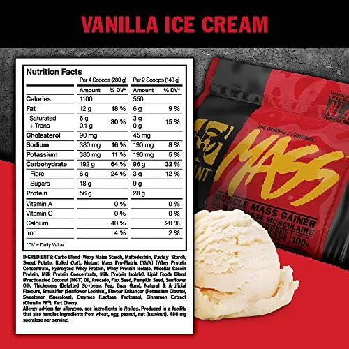 MUTANT Mass Weight Gainer Protein Powder, High-Calorie Workout Shakes Mutant Au supplements