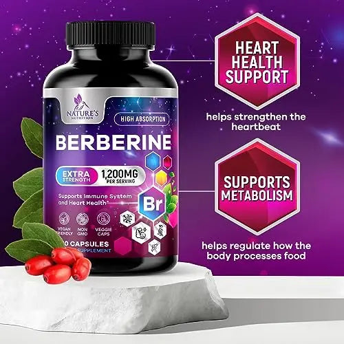 Berberine Supplement 1200mg per Serving - High Absorption Heart Health Support Nature's Nutrition Au supplements
