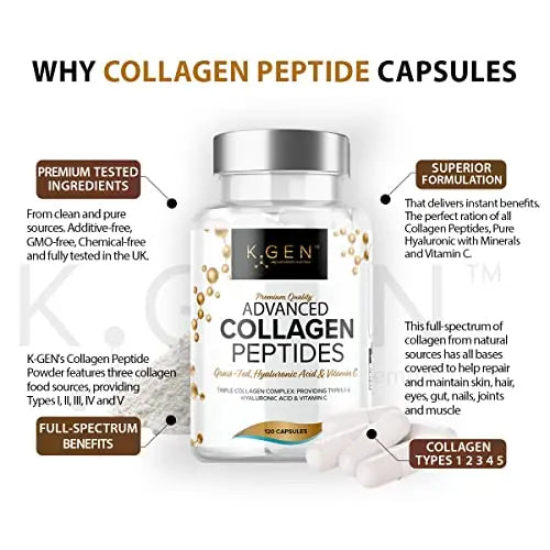 Pure Collagen Supplements Capsules Grass Fed Advanced Multi Collagen Peptides K GEN rejuvenation nutrition Au supplements