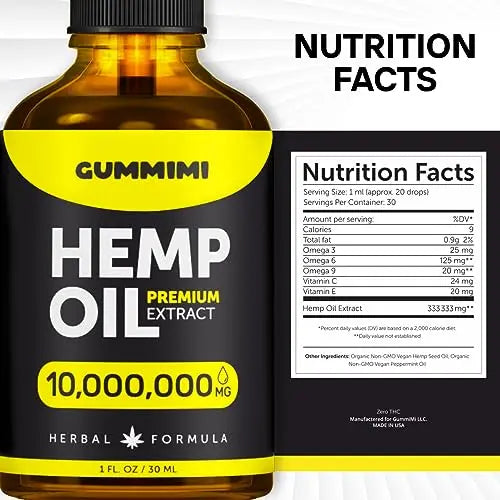 GummiMi Оrganic Hеmp Oil 10 000 000 mg - Natural Drops - Rich in Vitamins B, C, E GummiMi Au supplements