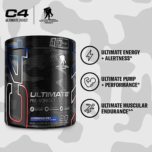 C4 Ultimate x Wounded Warrior Project Pre Workout Powder Freedom Ice - Sugar Free Cellucor Au supplements