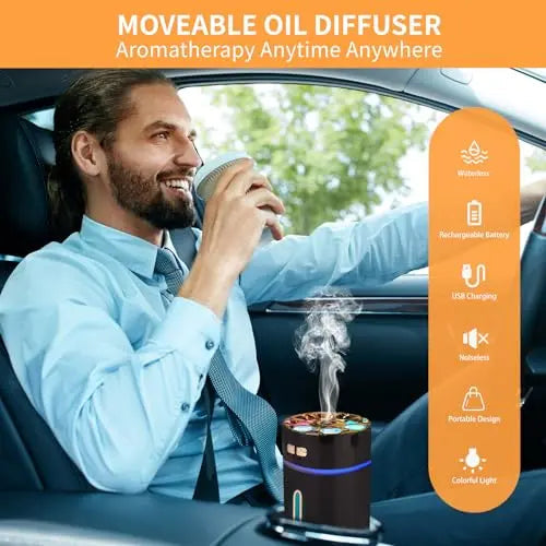Car Diffuser,Rechargeable car Diffuser air freshener,Humidifier Aromatherapy for car Sydetelis Au supplements