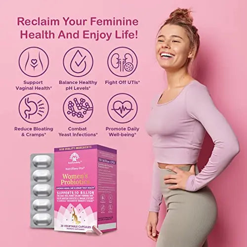NutriCelebrity NutriFlora-Pro Probiotics for Women - Support Vaginal, Urinary Health (UTI) Nutricelebrity Au supplements