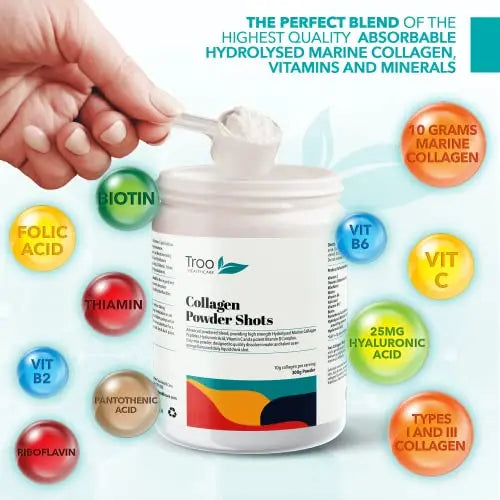 Hydrolysed Marine Collagen Peptides Powder Enhanced with Essential Vitamins 300g Troo Health Care Au supplements