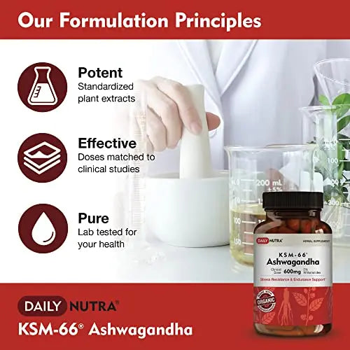 DailyNutra KSM-66 Ashwagandha 600mg Organic Root Extract - High Potency Supplement DailyNutra Au supplements