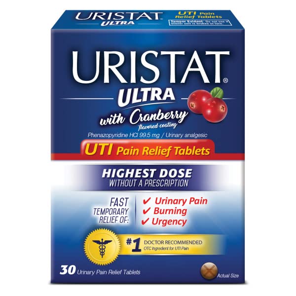 URISTAT Ultra UTI Pain Relief, Cranberry Flavored Coating, 30 Tablets (Pack of 2) URISTAT Au supplements