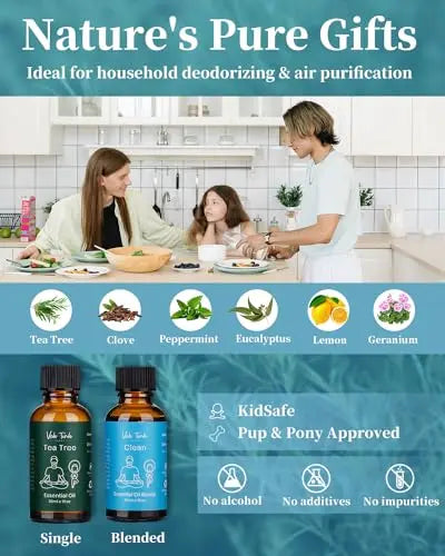 VTS Waterless Diffuser with Essential Oils Set, Tea Tree Essential Oil Aromatherapy Gift Set VEDA TINDA SCENT Au supplements