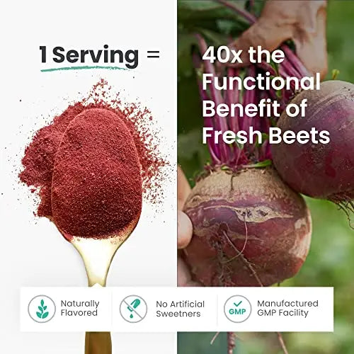 HumanN SuperBeets - Beet Root Powder - Nitric Oxide Boost for Blood Pressure, Circulation & Heart Health Support - Non-GMO Superfood Supplement - Natural Black Cherry Flavor, 30 Servings humanN Au supplements