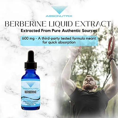 Absonutrix Berberine Supplement 600 mg, 4 Fl Oz Large Bottle, Healthy Weight Loss Support Absonutrix Au supplements