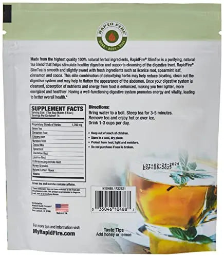 Rapid Fire Slim Tea 14 Day Herbal Teatox, Blend of Natural Herbs and Botanicals, Supports Healthy SNS Au supplements