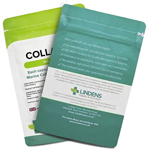 Lindens Collagen (Marine) 400mg Capsules 360 Pack - UK Manufacturer, Letterbox Friendly Lindens Au supplements