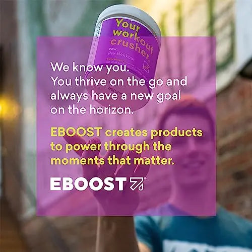 EBOOST POW Natural Pre Workout Powder - 20 Servings - Berry Melon Fizz - Pre Workout EBOOST Au supplements