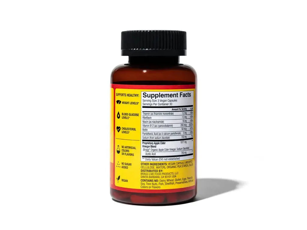 Bragg Apple Cider Vinegar True Energy Capsules – 6 B Vitamins – Caffeine Free Bragg Au supplements