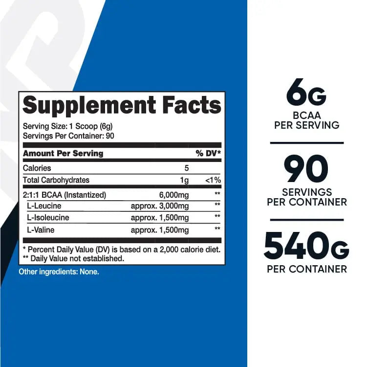Nutricost BCAA Powder 2:1:1 (Unflavored, 90 Servings) - Branched Chain Amino Acids Nutricost Au supplements