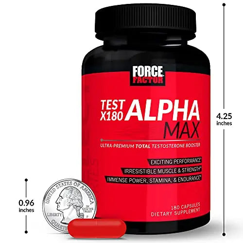 FORCE FACTOR Test X180 Alpha Max, 2-Pack, Total Testosterone and Nitric Oxide Booster Force Factor Au supplements