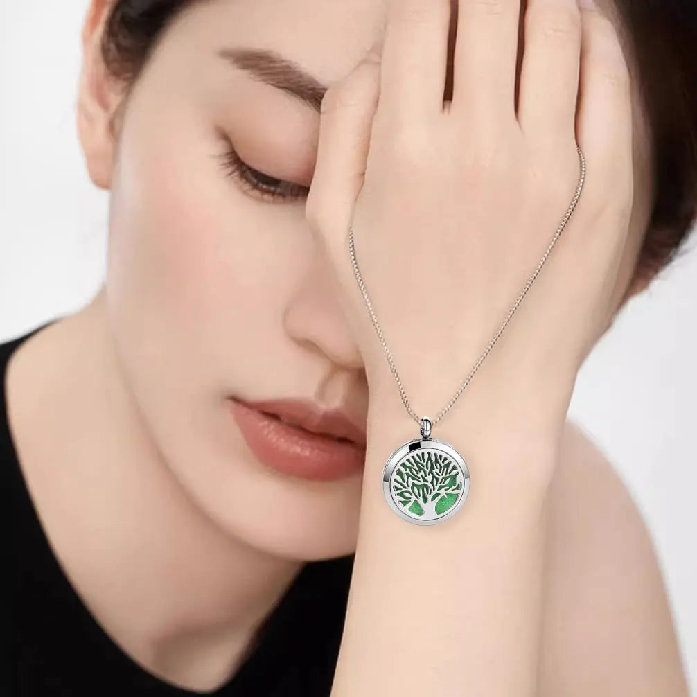 Aromatherapy Essential Oil Diffuser Necklace Tree of Life Cloud Design Stainless Steel Locket JEAN SMILE Au supplements