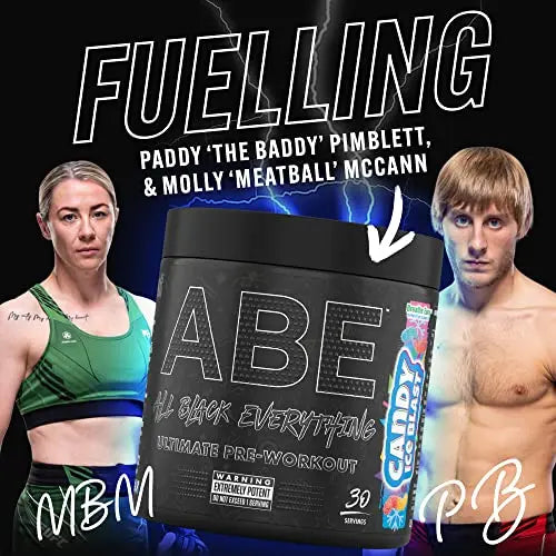 ABE All Black Everything Pre Workout Energy, Increase Physical Performance with Citrulline Applied Nutrition Au supplements