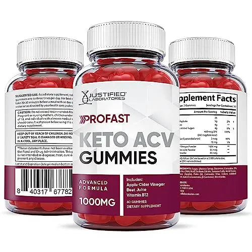 Justified Laboratories ProFast Keto ACV Gummies 1000MG Pro Fast Vegan Non GMO Justified Laboratories Au supplements
