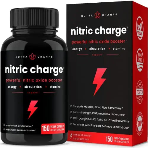 Nitric Oxide Supplement | L-Arginine, L Citrulline Malate, AAKG, Pine Bark, Grape Seed NutraChamps Au supplements