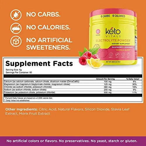 Keto Vitals Electrolytes Powder - Sugar Free Keto Electrolytes Powder with Potassium Keto Vitals Au supplements