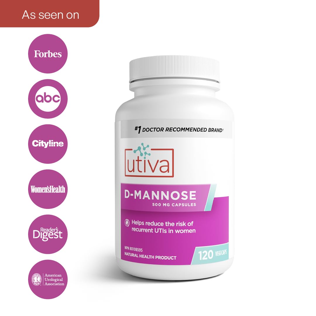 Szio+ Utiva D-Mannose 500mg Capsules – Naturally Flush The Bladder and Urinary Tract – UTI Avoidance – D Mannose Supplements for Women – Supports Urinary Tract Infection Treatments, 120 Capsules Szio+ Au supplements